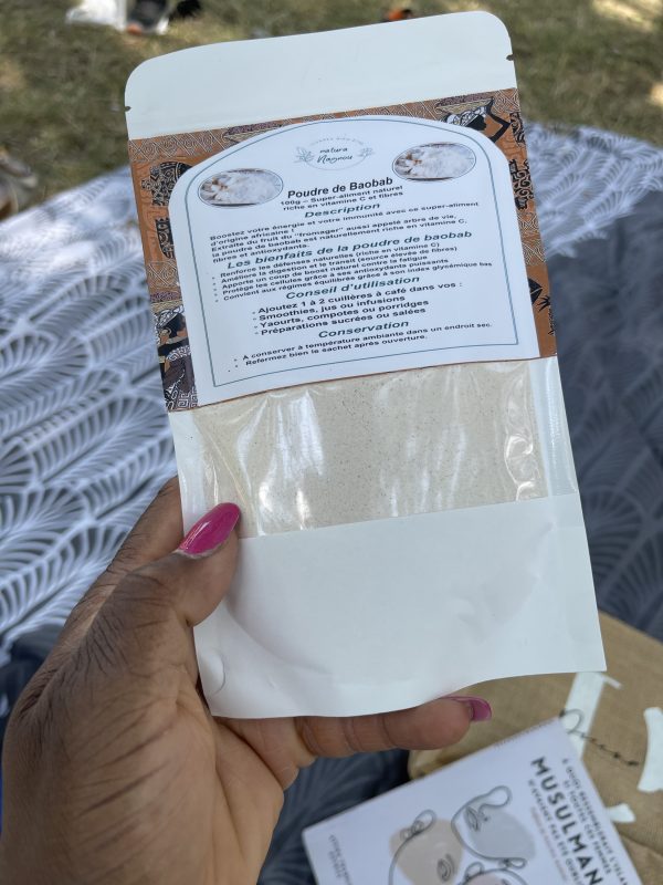 Poudre Baobab africain – Superaliment, digestion, énergie et soin peau & cheveux(50g) – Image 3